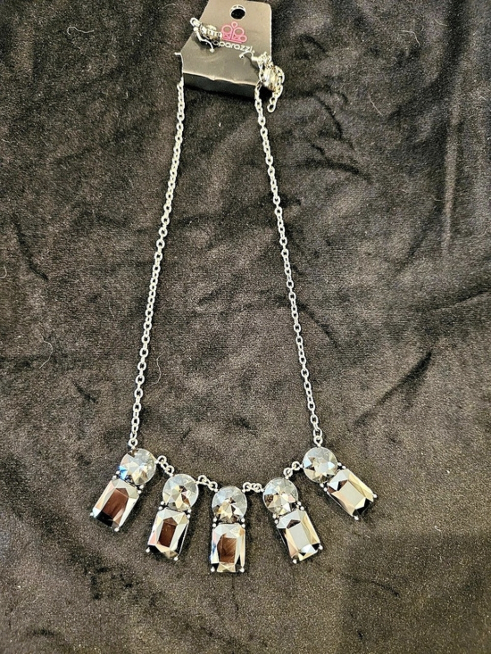 Paparazzi Crystal Statement Necklace in Silver